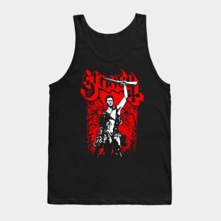 Groovy Metal Boomstick Retro 80's Horror Rock Metal Band Parody For Horror Fans Tank Top